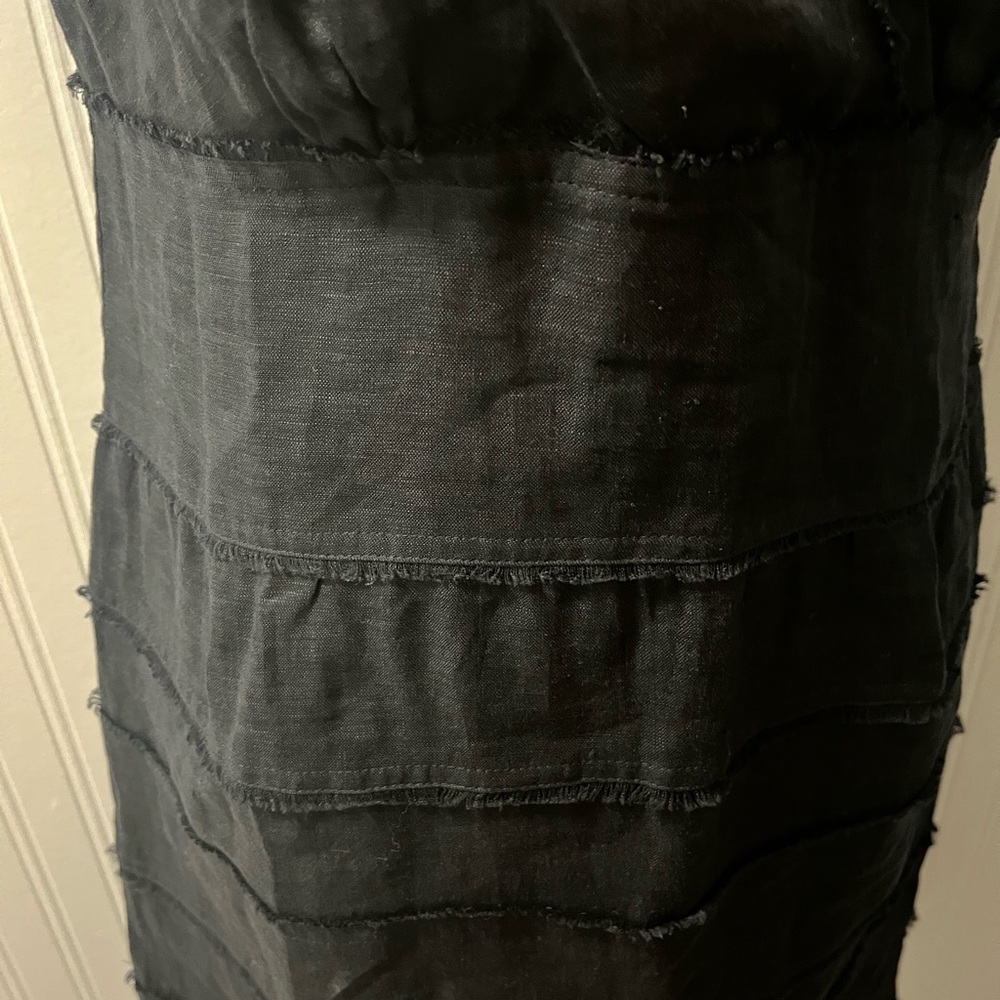 Talbots Black V-Neck Sleeveless Linen Dress - Picture 3 of 9